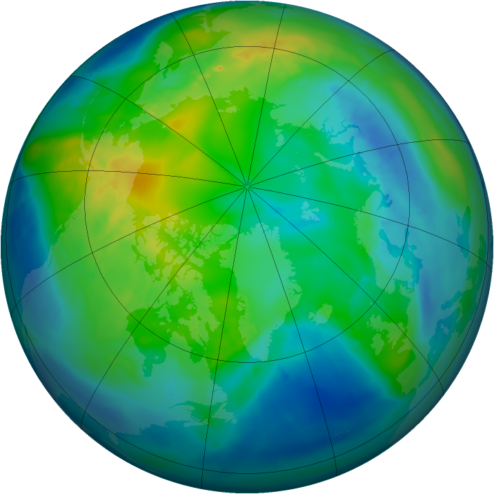 Arctic ozone map for 04 November 2014